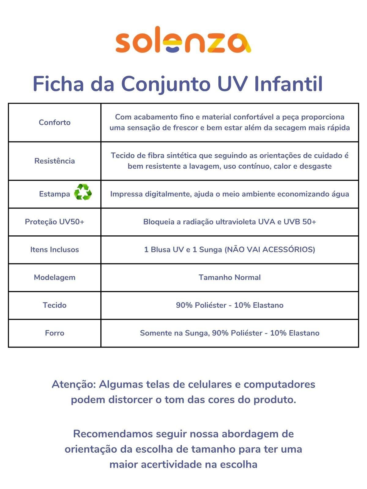 Conjunto UV Masculino Infantil Jacaré - Solenza