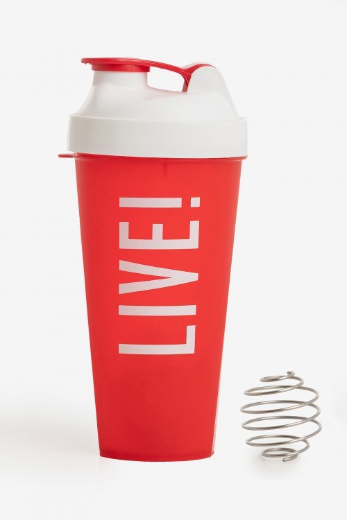 Garrafa Coqueteleira Workout Time - Live! - Vermelho