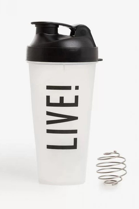 Garrafa Coqueteleira Workout Time - Live! - Transparente