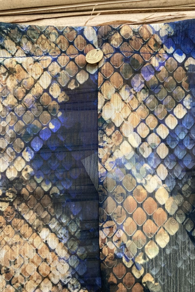 Kaftan Vestido luxo transparência pele futurista - Aquária