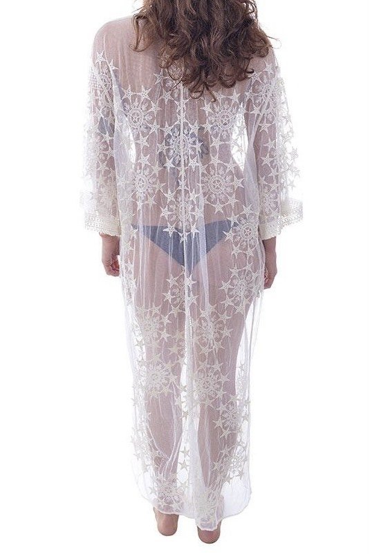 Kimono Tule Bordado Estrelas - SB