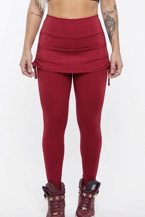 Legging Saia Repuxada - GTF - Vinho_(Castanha)