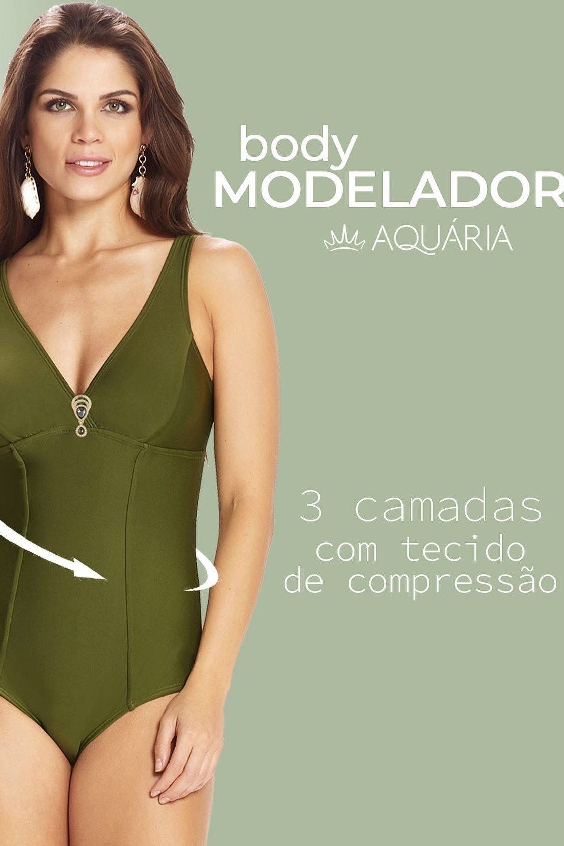 Maiô Essência com Compressão - Aquária