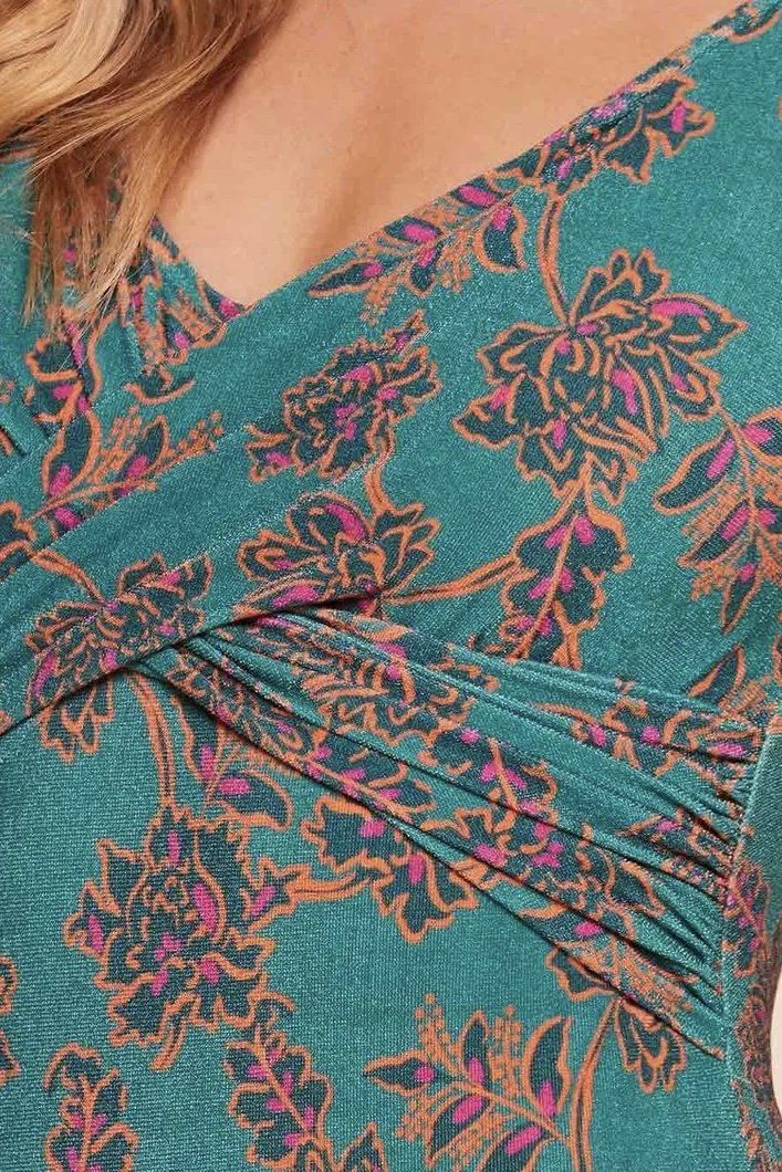 Maiô Transpassado Estampado Caraíva - Água Doce