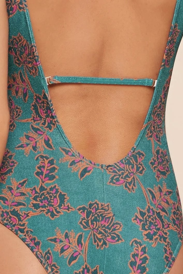 Maiô Transpassado Estampado Caraíva - Água Doce