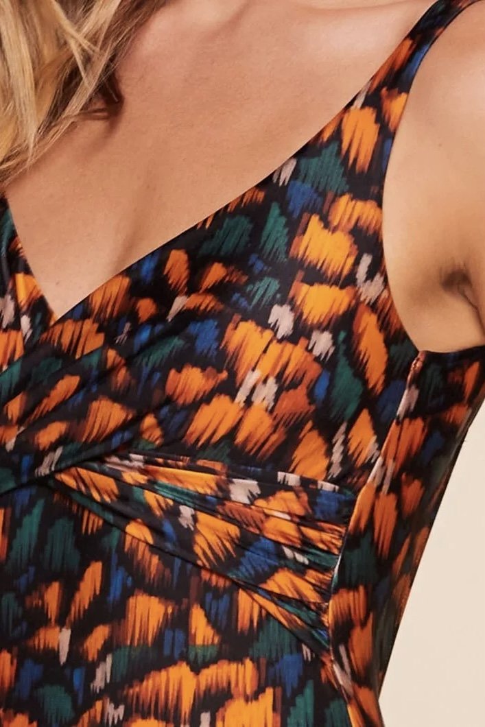 Maiô Transpassado Estampado Diamantina - Água Doce