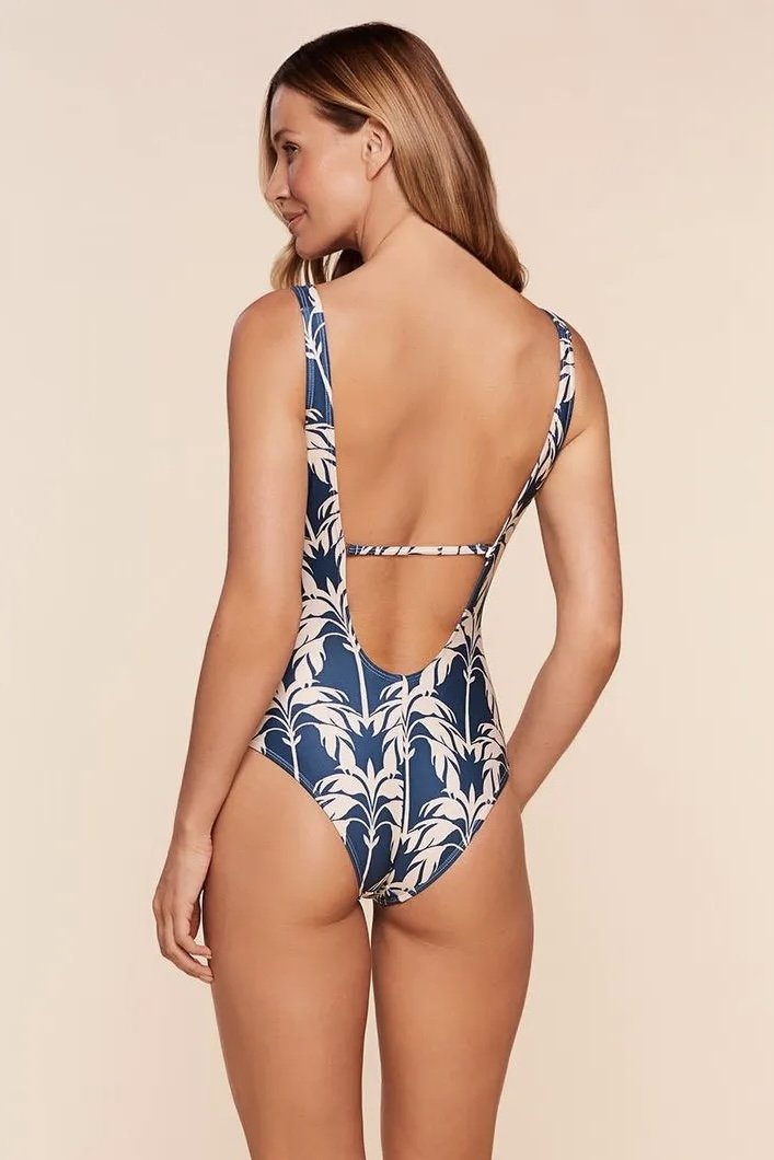 Maiô Transpassado Estampado Oasis - Água Doce