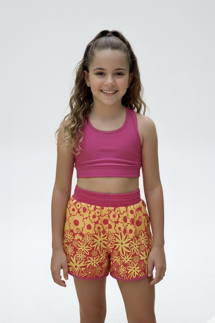 Short Infanto Juvenil - Ceci - Rosa_Estampado