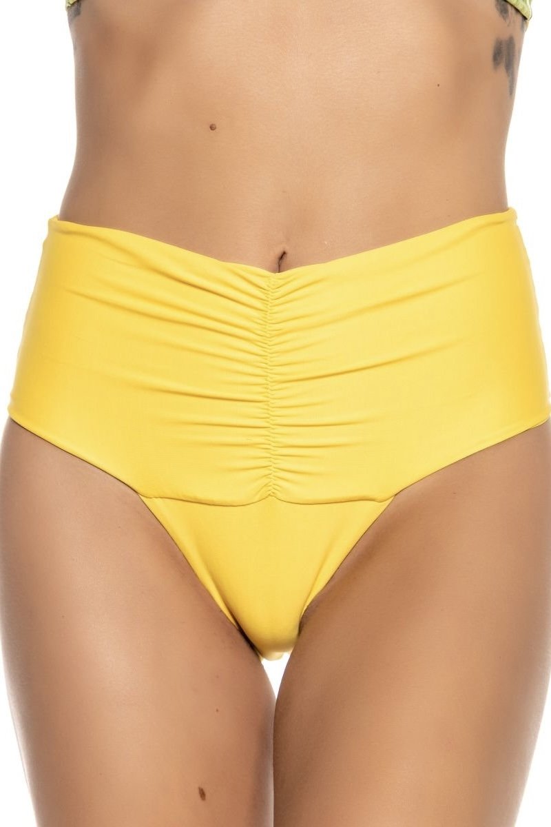 Tanga Avulsa Hot Pants Drapeada sem Costura - Simone Gauer - Amarelo