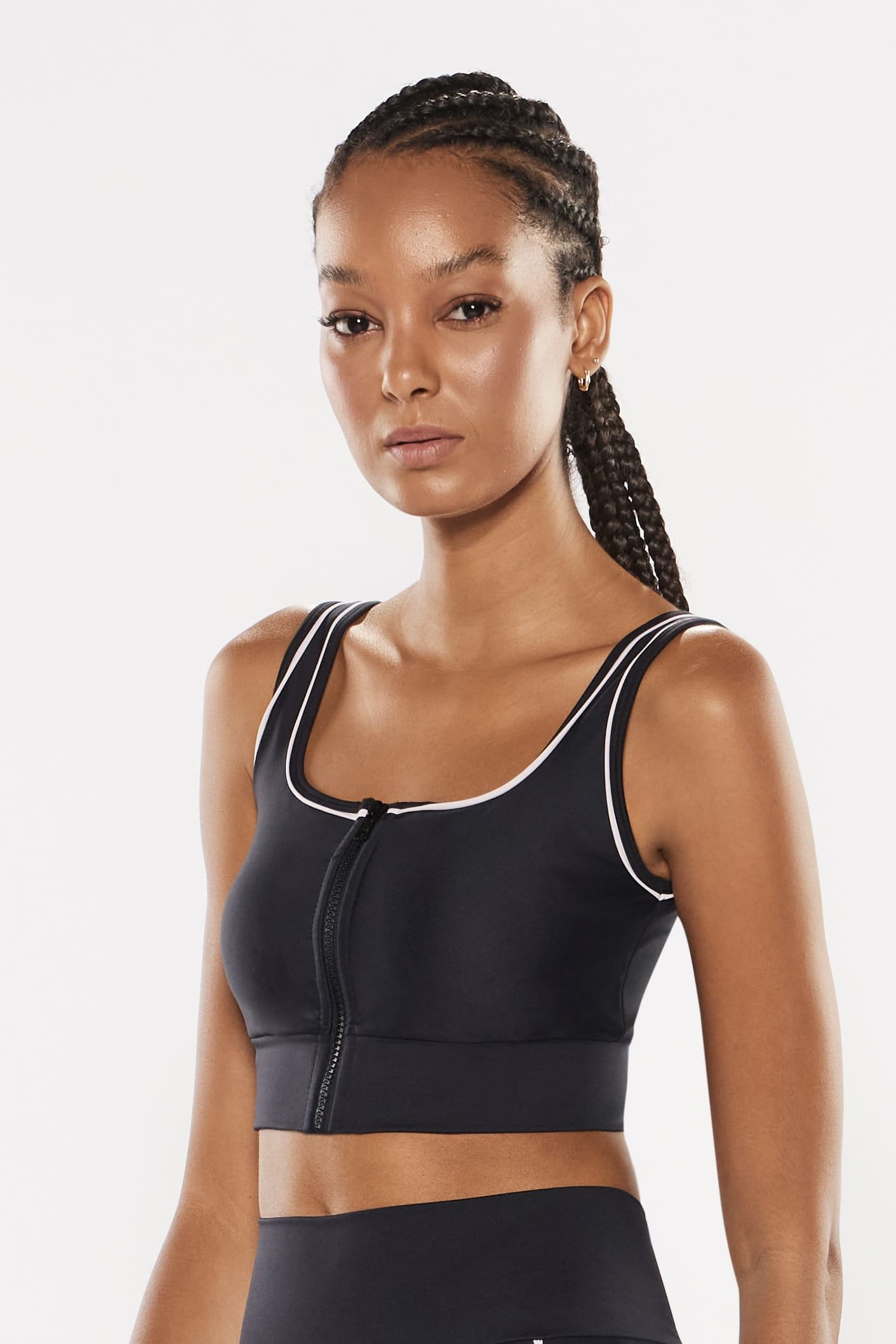 Top Alça Reta Liso Gym - Body For Sure - Preto