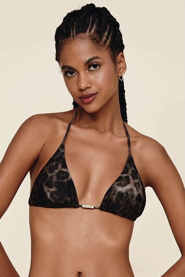 Top Cortininha Estampado Raja Life Print - Cia Marítima - Marrom_Estampado_(Onça)