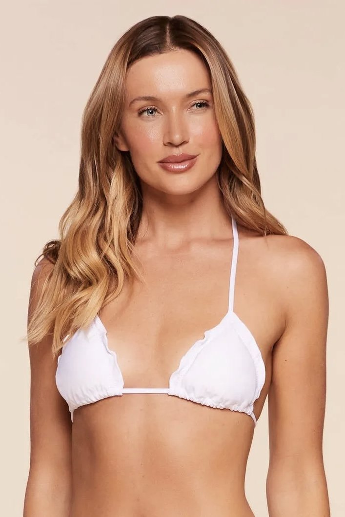 Top Cortininha Ruffle Lisos - Água Doce - Branco