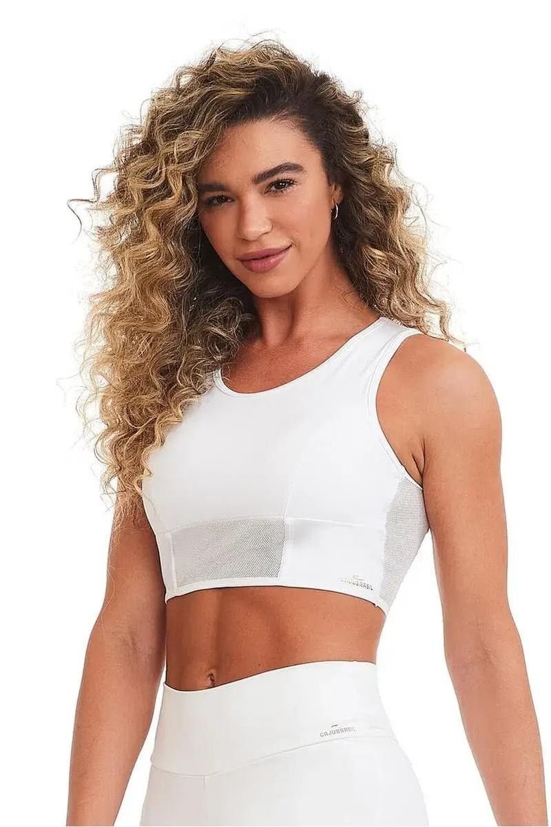 Top Cropped Breathe - Caju Brasil
