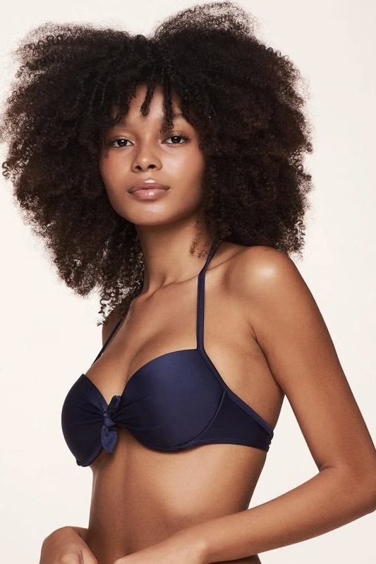 Top Meia Taça Com Nó Lisos - Água Doce