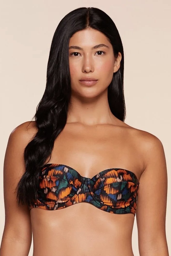 Top Meia Taça Estampado Diamantina - Água Doce