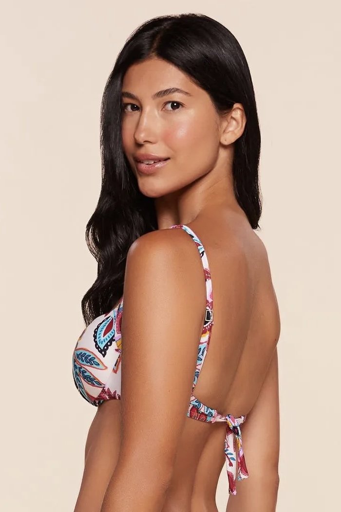 Top Meia Taça Estampado Lírio - Água Doce