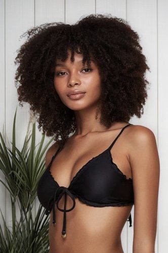 Top Ruffle Coleção Lisos Básicos - Água Doce - Preto