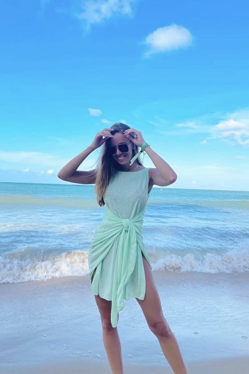 Vestido amarração liso - Aquária
