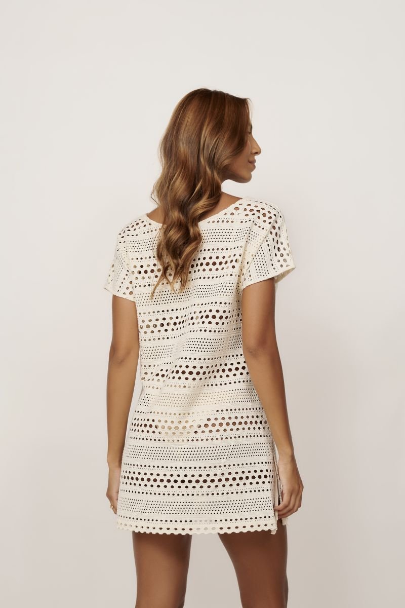Vestido Curto Efeito Crochê Brisa Caruaru - Belles