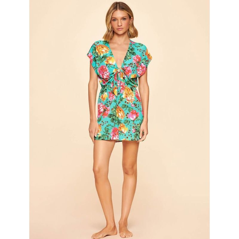 Vestido Curto Estampa Coleção Chita - Cia Marítima - Verde_Estampado