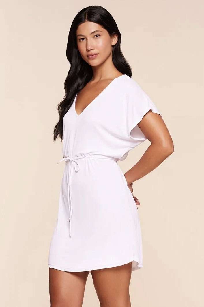 Vestido Curto Lisos Saídas - Água Doce