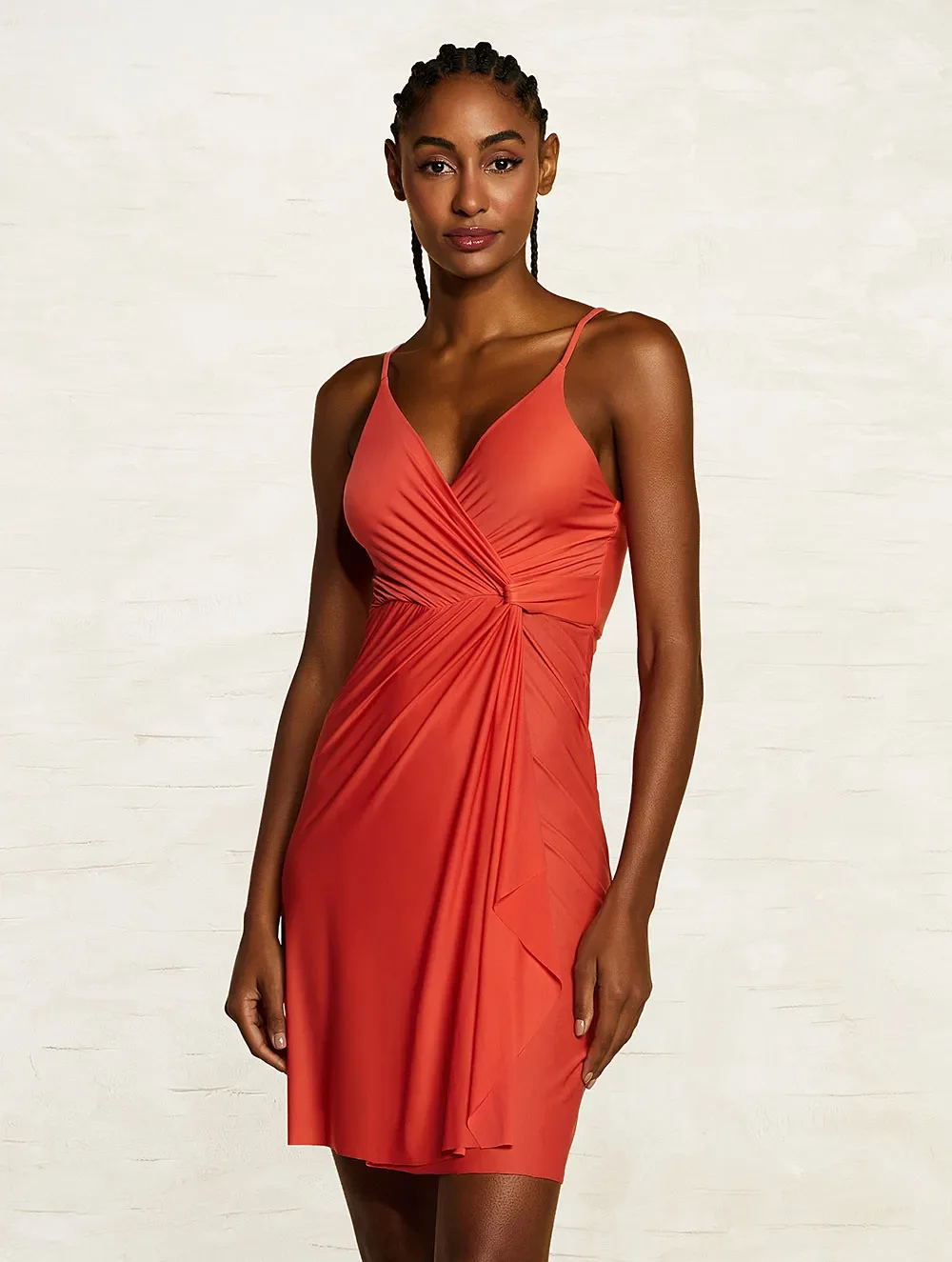 Vestido Curto Lisos West - Cia Marítima - Vermelho