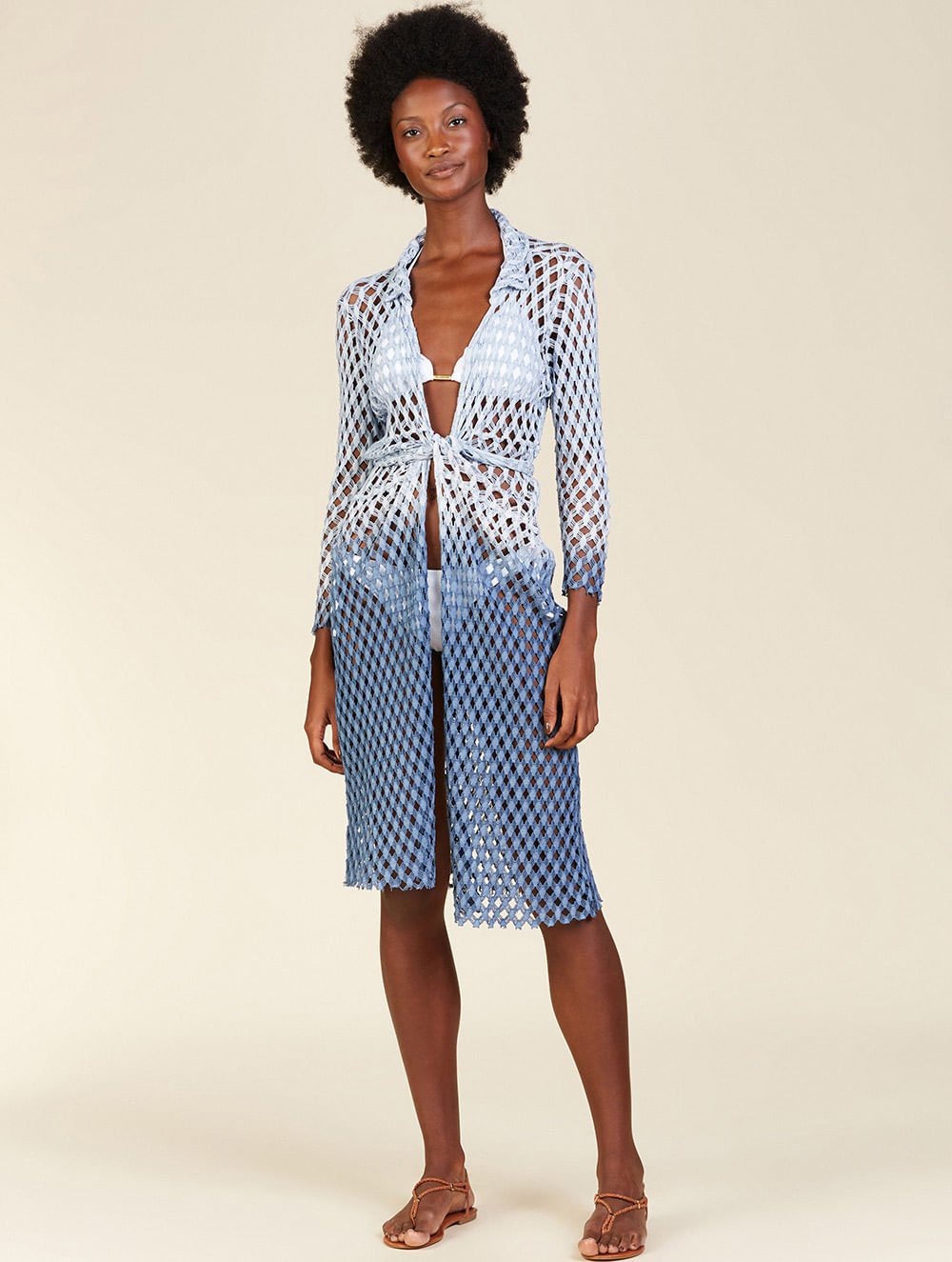 Vestido Liso Tela Midi - Cia Marítima