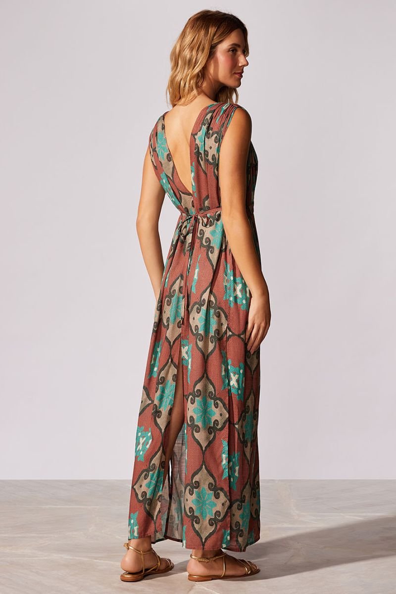 Vestido Longo Estampado Nice - Cia Marítima