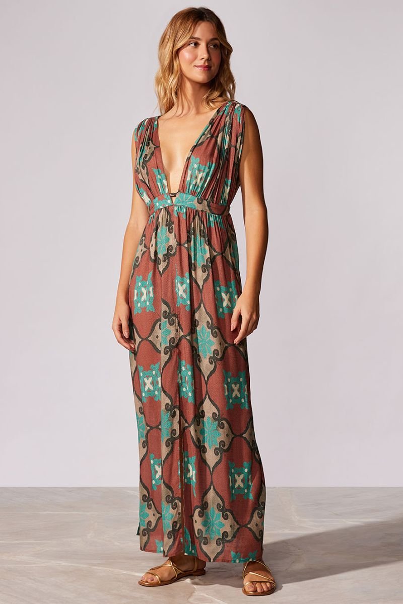 Vestido Longo Estampado Nice - Cia Marítima