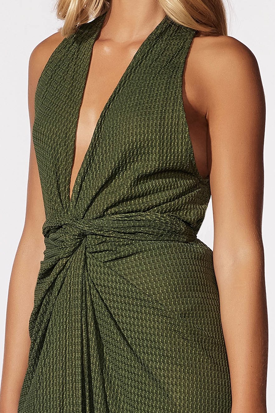 Vestido Midi Olive - Cia Marítima