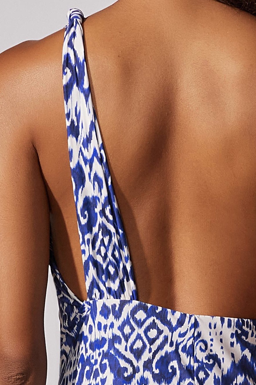 Vestido Ombro Único Estampado Ocean - Cia Marítima